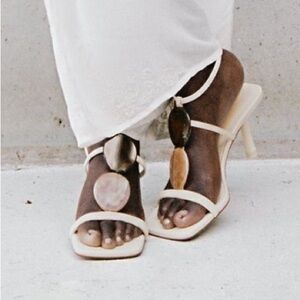 Zara Strappy Heels with Stone Accents 38